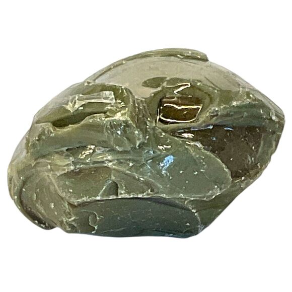 Army Green Chocolate Swirl Art Glass Cullet Slag Glass Unusual Color #5XL47 - Picture 1 of 7